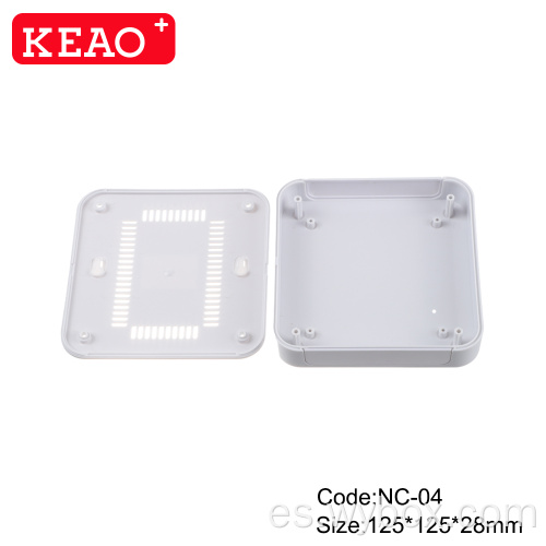 Caja de interruptor de red IP54 caja de enrutador personalizada caja de plástico para electrónica NC-04 con tamaño 125 * 125 * 28 mm